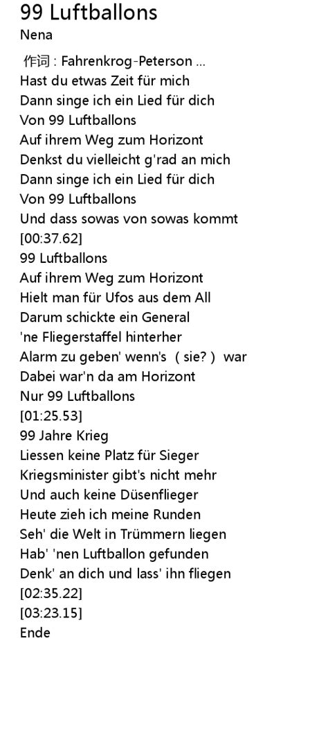 About 99 Luftballons "99 Luftballons" (German: Neunundneunzig Luftballons, "99 balloons") is a song by the German band Nena from their 1983 self-titled album. An English-language version titled "99 Red Balloons", with lyrics by Kevin McAlea, was also released on the album 99 Luftballons in 1984 after widespread success of the original in Europe ... 